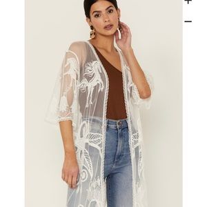 White Lacey Shyanne cowgirl Duster sheer